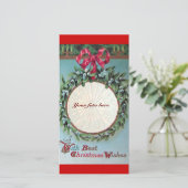 KERSTKRANS MET MISTELTAK FEESTDAGENKAART (Staand voorkant)