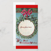 KERSTKRANS MET MISTELTEEN FEESTDAGENKAART (Voorkant / Achterkant)