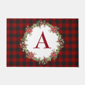 Kerstkrans met monogram deurmat (Voorkant)