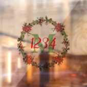 Kerstkrans met monogram en cijfers raamsticker (Vel 2)