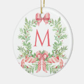 Kerstkrans met monogram keramisch ornament (Links)