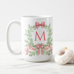 Kerstkrans met monogram koffiemok