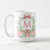 Kerstkrans met monogram koffiemok (Links)