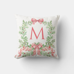 Kerstkrans met monogram kussen