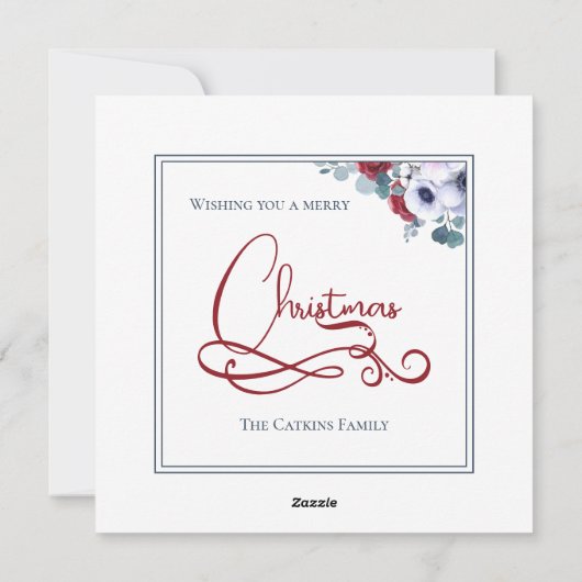 Kerstkrans met mooie kat feestdagenkaart (Achterkant)