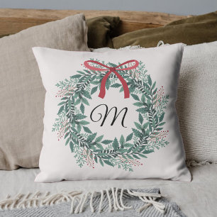 Kerstkrans met op maat gemaakte initiaal kussen