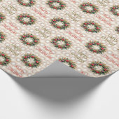 Kerstkrans met patroon cadeaupapier (Hoek)