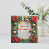 Kerstkrans met Poinsettia's (Staand voorkant)