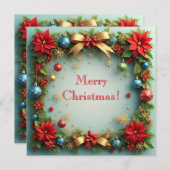 Kerstkrans met Poinsettias (Voorkant / Achterkant)