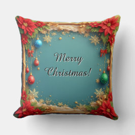 Kerstkrans met Poinsettia's Kussen