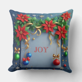 Kerstkrans met Poinsettia's Kussen