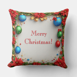 Kerstkrans met Poinsettia's Kussen
