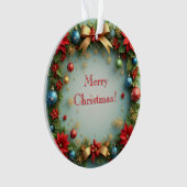 Kerstkrans met Poinsettia's Ornament (voorkant)