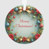 Kerstkrans met Poinsettia's Ornament (achterkant)