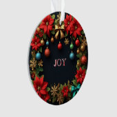 Kerstkrans met Poinsettia's Ornament (voorkant)