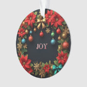 Kerstkrans met Poinsettia's Ornament (voorkant)