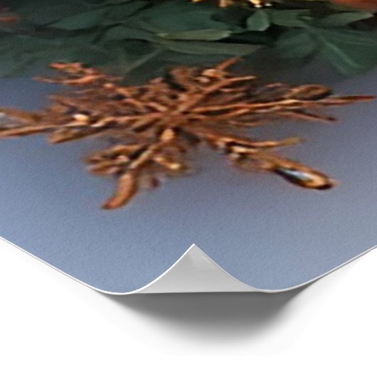 Kerstkrans met Poinsettias Poster (Hoek)