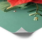 Kerstkrans met Poinsettia's Poster (Hoek)