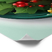 Kerstkrans met Poinsettia's Poster (Hoek)