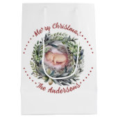 Kerstkrans met prachtig groen foto medium cadeauzakje (Achterkant)