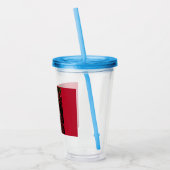 kerstkrans met rode bessen acryl drinkbeker (Links)