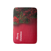 kerstkrans met rode bessen badmat (Voorkant Verticaal)