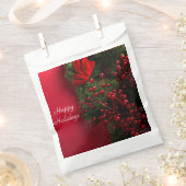 kerstkrans met rode bessen bedankzakje (Geknipt)