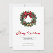 Kerstkrans met rode bessen kaart (Voorkant)