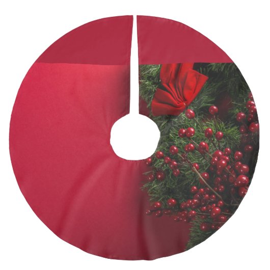 kerstkrans met rode bessen kerstboom rok (Voorkant)