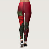 kerstkrans met rode bessen leggings (Achterkant)
