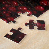 kerstkrans met rode bessen legpuzzel (Zijkant)