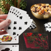 kerstkrans met rode bessen pokerkaarten (Insitu)
