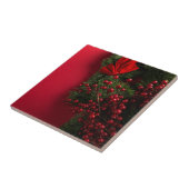 kerstkrans met rode bessen tegeltje (Zijkant)