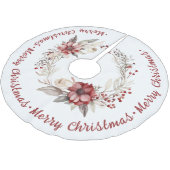 Kerstkrans met rode bloemen en bessen kerstboom rok (Gekanteld)