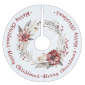 Kerstkrans met rode bloemen en bessen kerstboom rok (Voorkant)