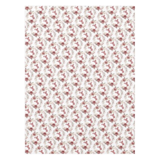 Kerstkrans, met rode bloemen en bessen tafelkleed (Voorkant)