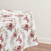 Kerstkrans, met rode bloemen en bessen tafelkleed (Voorbeeld)