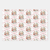 Kerstkrans met rode bloemen en foto inpakpapier vel (Voorkant 2)