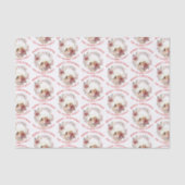 Kerstkrans met rode bloemen en foto tissuepapier (Voorkant)