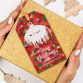 Kerstkrans met slee van de Kerstman ornament Cadeaulabel