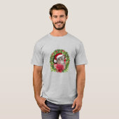 Kerstkrans met tabby kat t-shirt (Voorkant volledig)