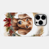 Kerstkrans met Teckel Feestelijke Pup Case-Mate iPhone Case (Achterkant (horizontaal))