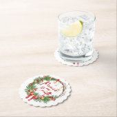 Kerstkrans met tekst Vrede op Aarde Kartonnen Onderzetters (Insitu)