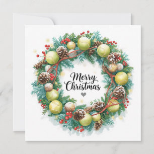 Kerstkrans met tennis voor Kerstmis Feestdagenkaart