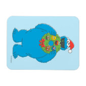 Kerstkrans met vintage Cookie Monster Magneet (Horizontaal)