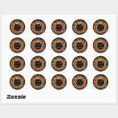 Kerstkrans met waterverf Joy Bright Ronde Sticker (Vel)