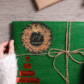 Kerstkrans met waterverf Joy Bright Ronde Sticker
