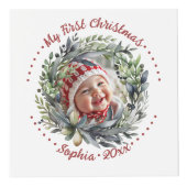 Kerstkrans met weelderige groen foto kubus (Voorkant)