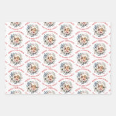 Kerstkrans met witte bloemen en foto inpakpapier vel (Voorkant 2)