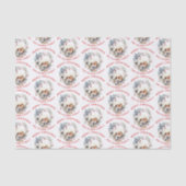 Kerstkrans met witte bloemen en foto tissuepapier (Voorkant)